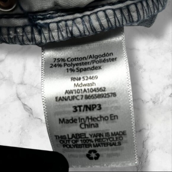 Wonder Nation Tie-Dye Style Denim Girl Shorts With Adjustable Waistband‎ Size 3T - Picture 4 of 13